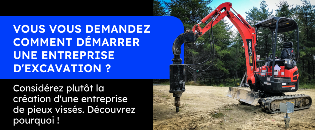bannière démarrer une entreprise pieux vissés